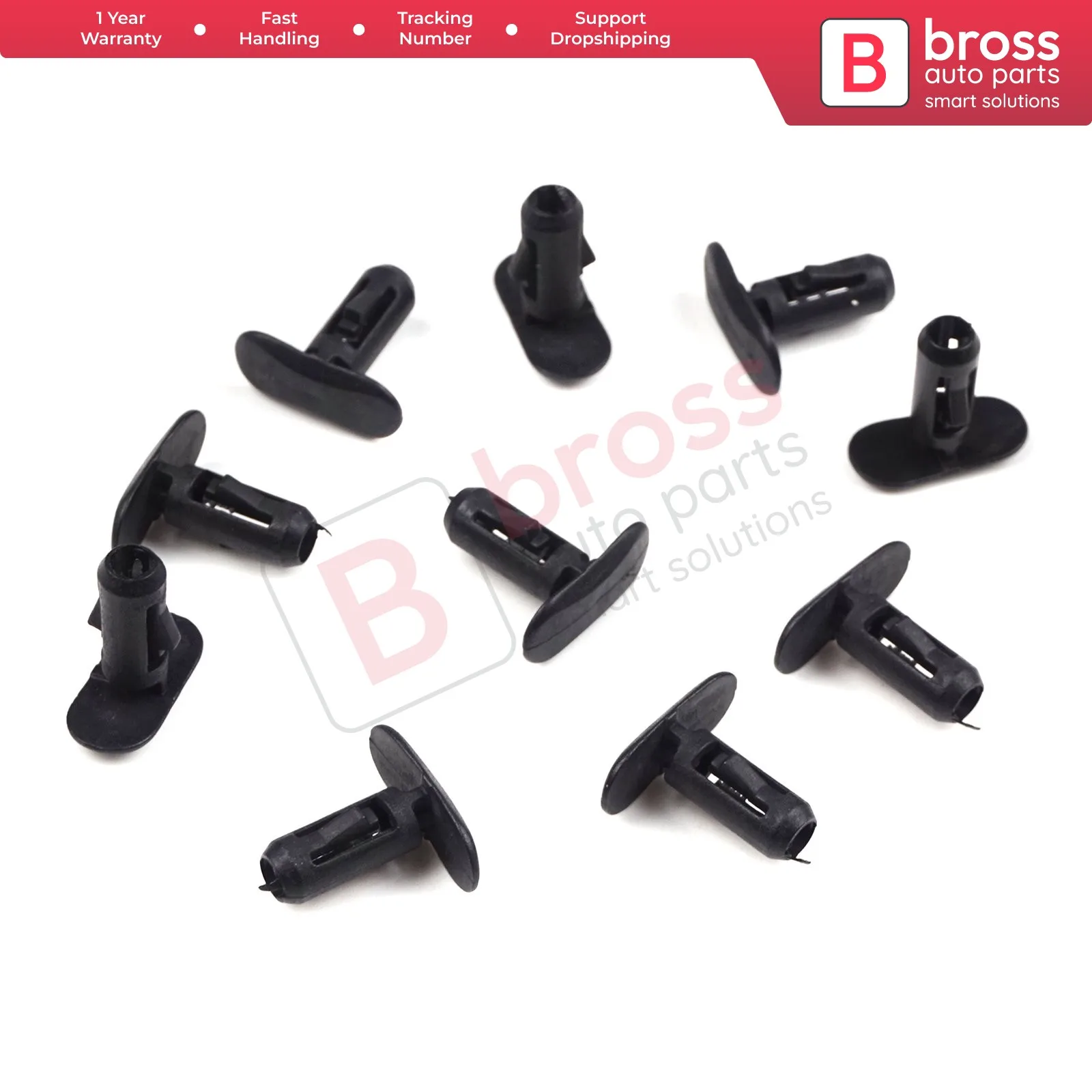 BCF407 10 Pieces Retaining Clip, Black 82176228 for Renault Megane 