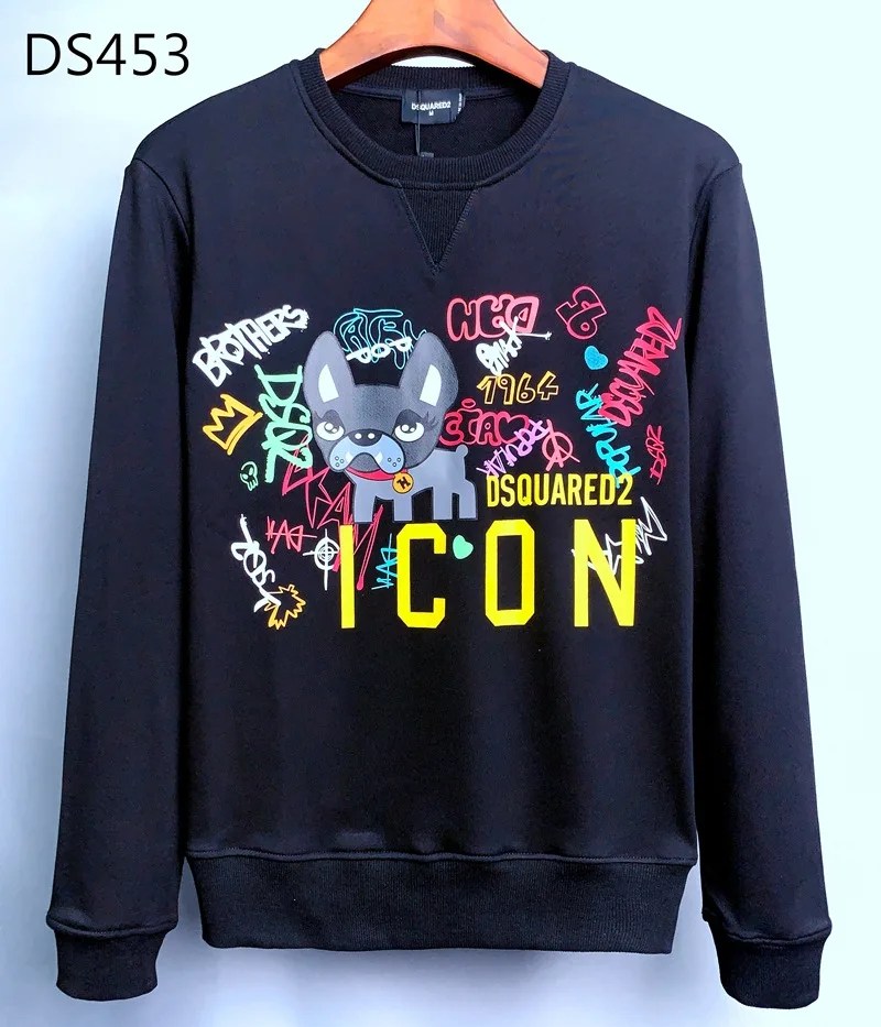 

Мужская толстовка с надписью DS453, осенне-зимний пуловер, толстовка с длинными рукавами и перекрестными краями