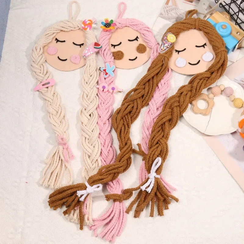 

INS Braid Doll Baby Hair Clips Holder, Hairpin, Hairband Storage, Pendant Organize, Kids Room Wall Decor