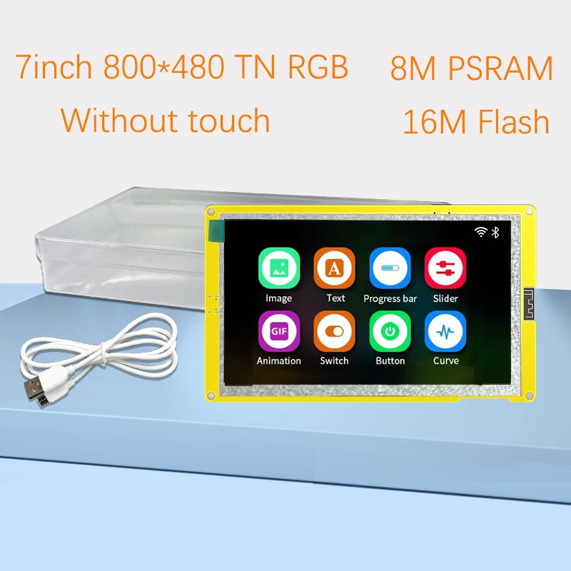 

ESP32-S3 HMI 8M PSRAM 16M Flash Arduino LVGL WIFI&Bluetooth 7 " 800*480 Smart Display Screen 7.0 inch RGB LCD TFT Module