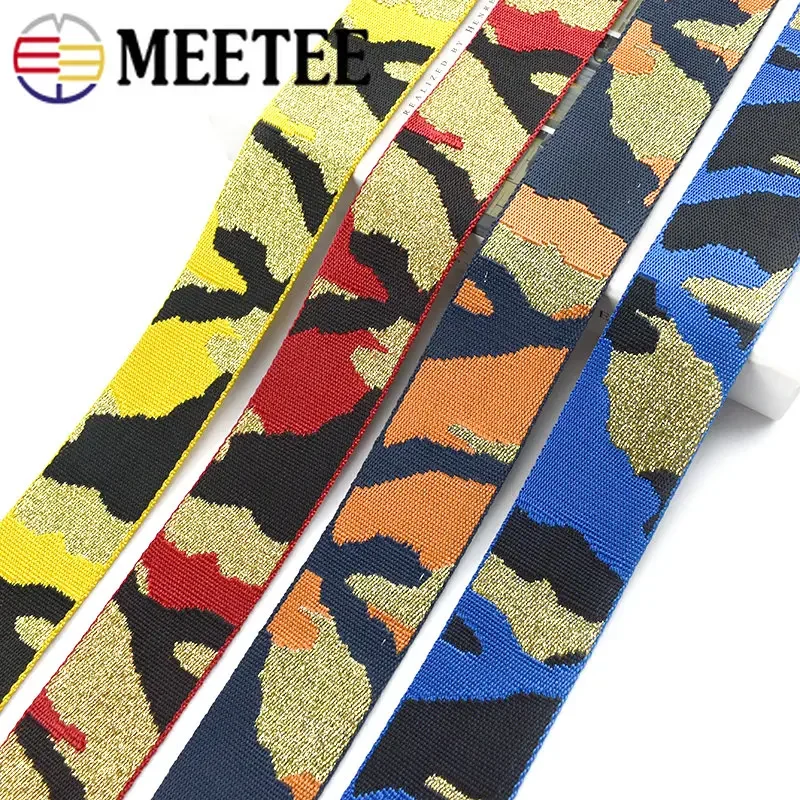 2Yards 38/50mm Nylon Polyester Jacquard Webbing Camouflage Tapes Backpack Strap Garment Ribbon Sewing Decoration Band Meetee