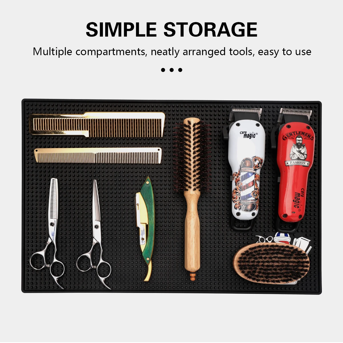 Barber Storage Pad Silicone Hair Styling Countertop Mat Salon Scissors Comb Clipper Heat Resistant Cushion Storage Tools