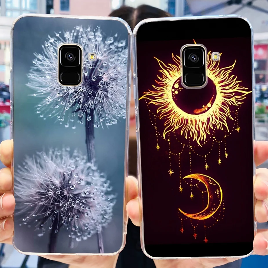Luxury Painted Clear Silicone Phone Case - Soft Shell Cover for Samsung Galaxy A8 Series