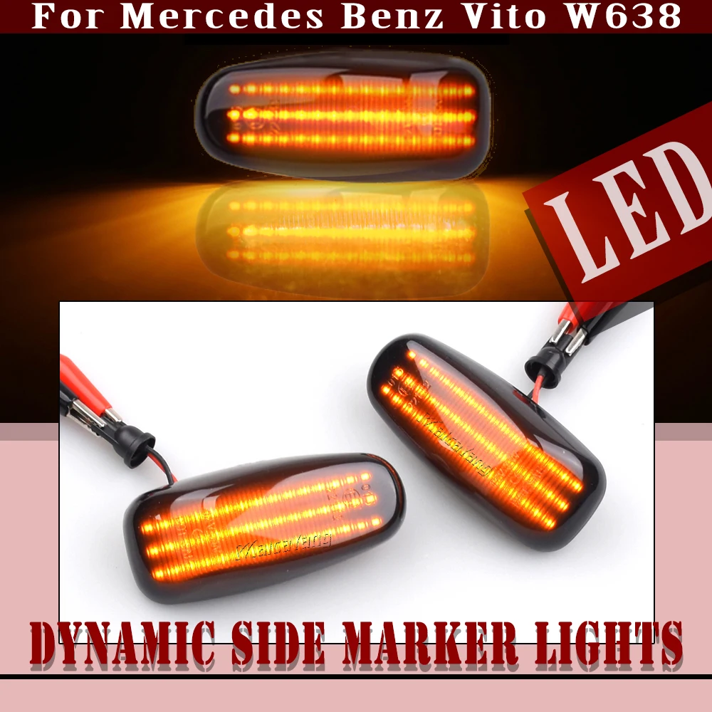Recambo Kit Indicatori Di Direzione Laterali A LED Per Mercedes Classe E W210 E S210 (1995-1999) - Vetro Trasparente, Omologati CE