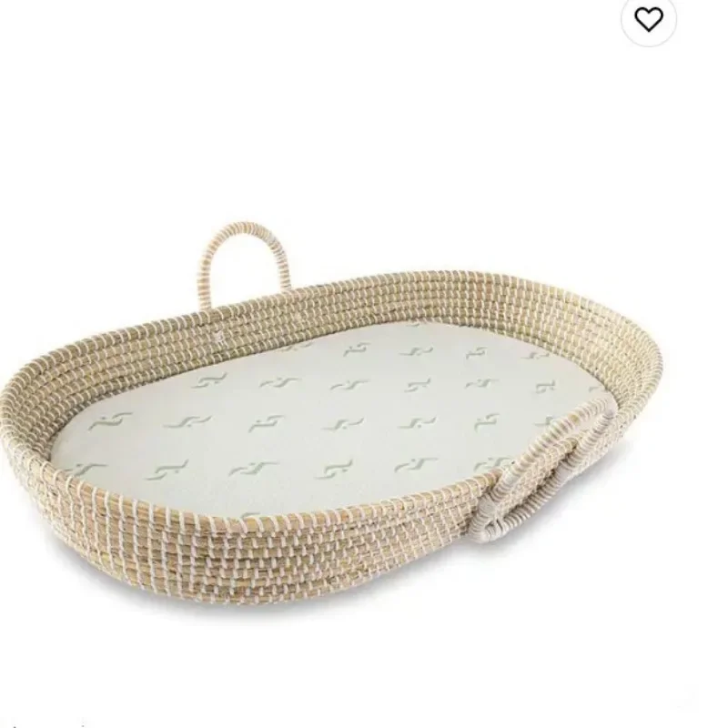 Straw Baby Basket Sleeping Basket Newborn Diaper Changing Tables Handbasket Portable Baby Bed Photo Straw