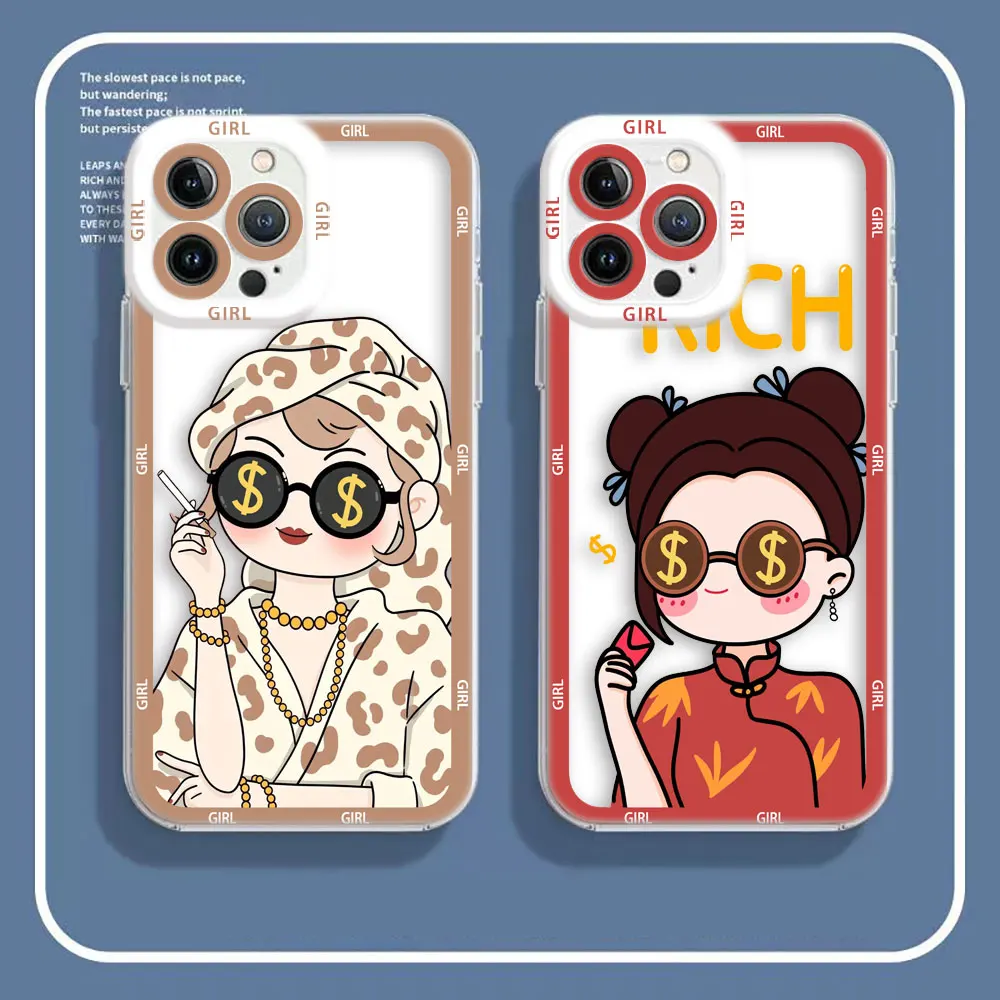 Cover Angel Eyes Custodia Per Telefono Per Xiaomi Redmi K40 13C 12 12C 10 10C 10X 10A 9 9C 9T 9A 8 Plus Pro Custodia Fashion Glasses Money Girl