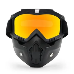 Dustproof Adjustable Breathable Full Face Protective Off - road Goggles (Faux Red lens)