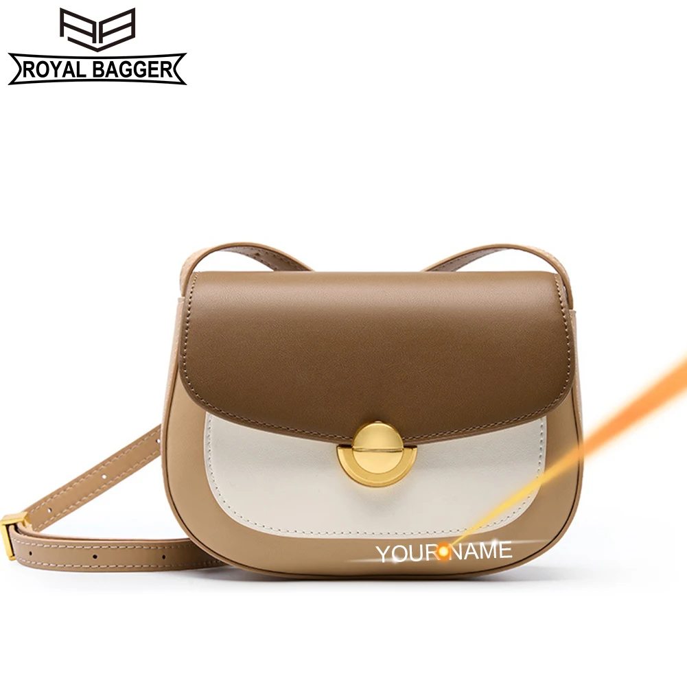

Royal Bagger Saddle Bags for Women Fashion Genuine Cow Leather Female Shoulder Crossbody Underarm Bag 2286