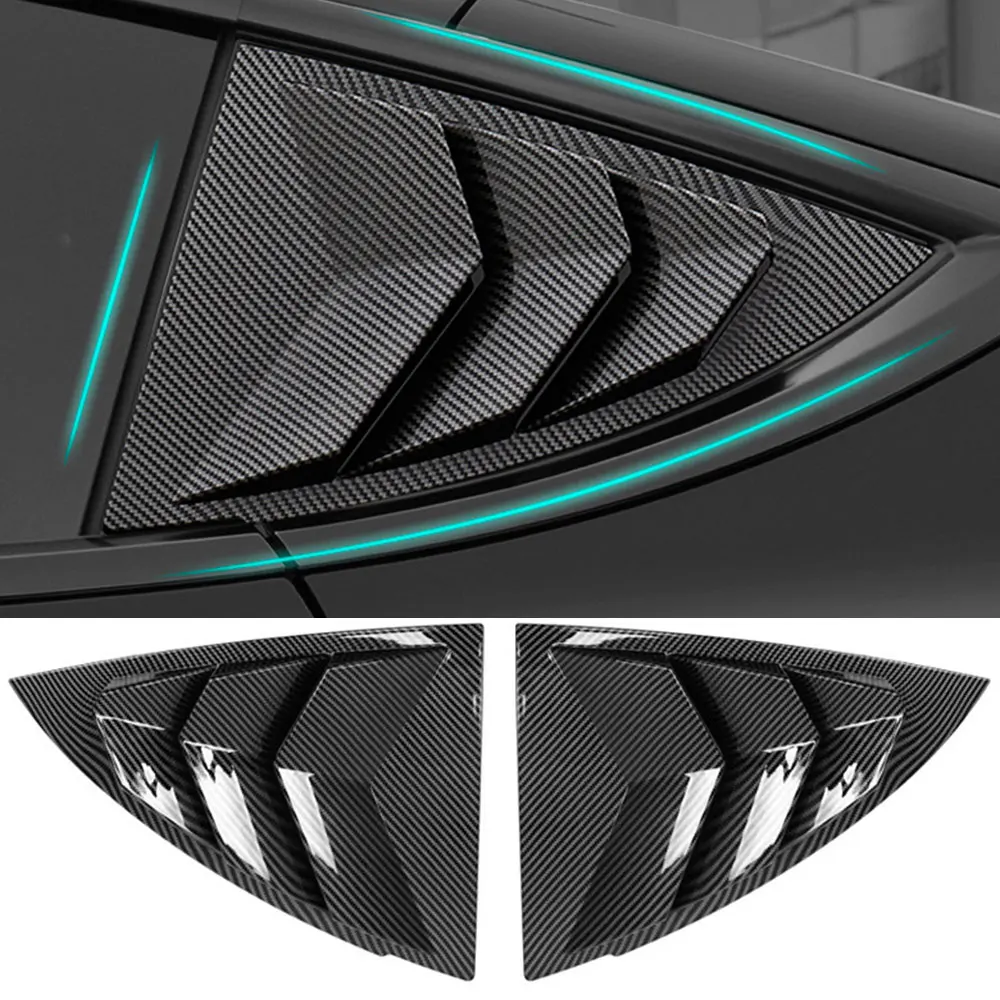 Rear Window Louver 2pcs Car Rear Window Shutter Cover Trim Window Louver Side Vent Trim For Tesla Model 3 Model Y-Accessories