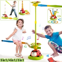 Musical Jump Sports Toys Rocket Launcher for Kid Ring Toss Game with Remote Control Indoor Outdoor Machine Gifts for Girls Boys