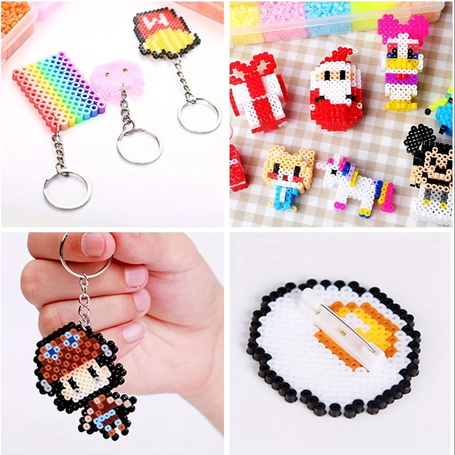 2.6mm Large Clear Plastic Fuse Boards Beads Pegboards Hama Beads Tweezers Creative DIY Jewelry Craft for Kids, craft toys,bead jewelry making kit