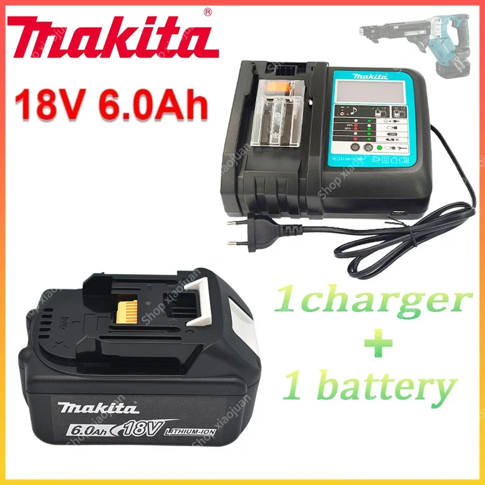 

Makita-100% Original Rechargeable Power Tool Battery, Replaceable LED Lithium-ion, 6.0 Ah 18V LXT BL1860B BL1860BL1850