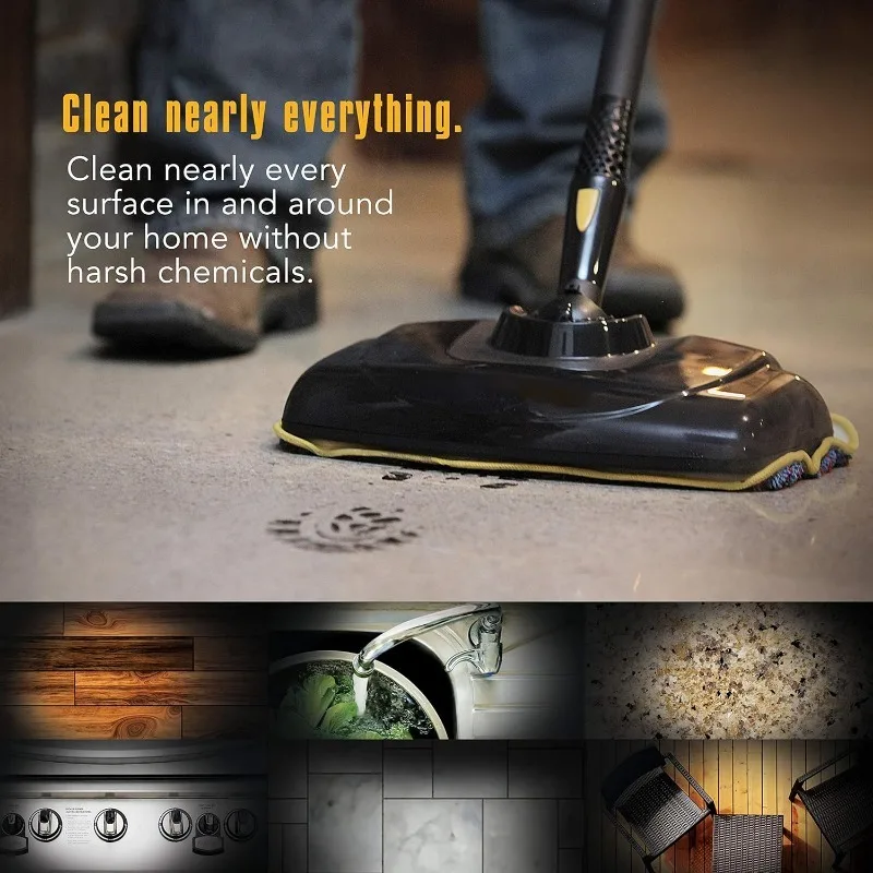 McCulloch MC1375 Canister Steam Cleaner with 20 Accessories, Extra-Long Power Cord, Chemical-Free Cleaning for Most Floors 3