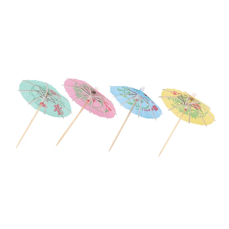 

400 Mixed Paper Cocktail Umbrellas Parasols For Party Tropical Drinks Accessories
