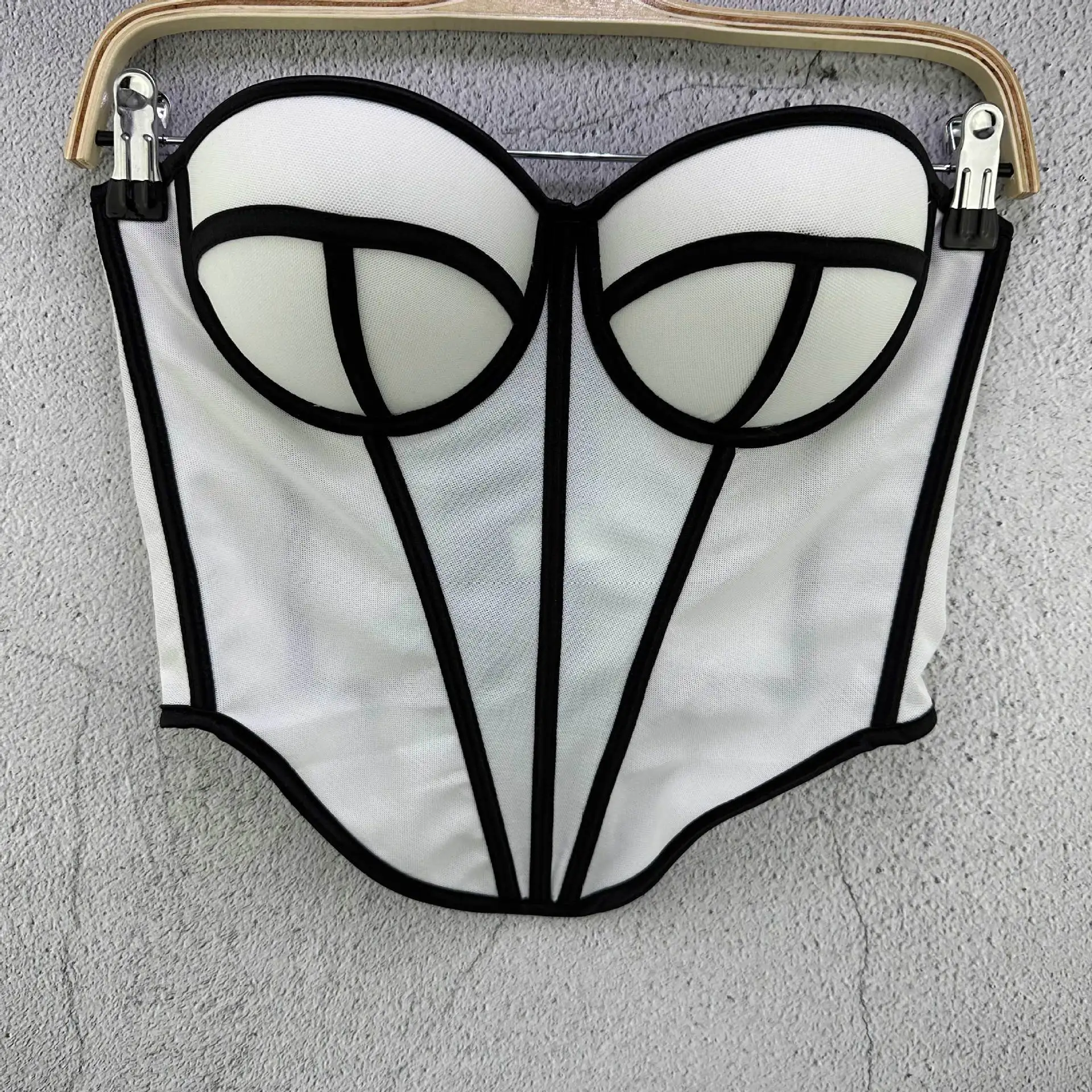 Sexy Sheer Corset Crop Tops for Women Sleeveless Tank Cropped Top Summer Retro Slim Breathable Bustier Camis Bone Bodyshaper Top