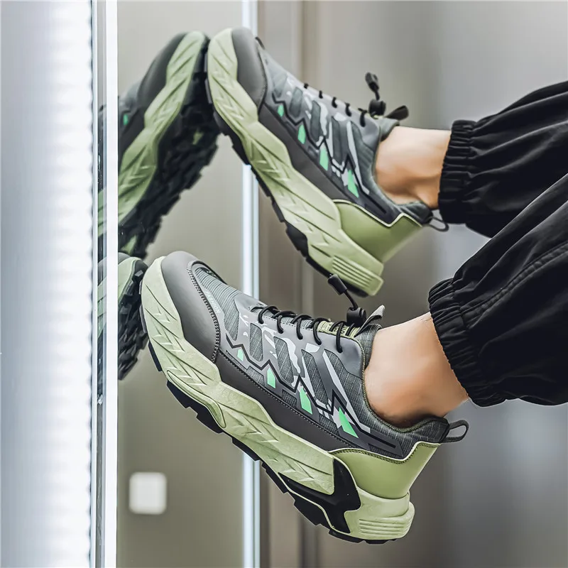 Spring Fashion Green Outdoor Shoes Men's Sneaker 2025 Low-Top Platform Casual Sneakers Man Designer Sports Shoes baskets homme 4