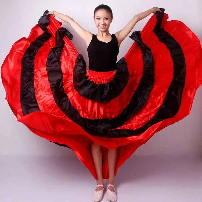 Spanish Bull Dance Skirt Belly Dance Flamenco Dress Skirt Opening Large Swing Performance Dress Women Flamenco Dresses Social Dance Skirt