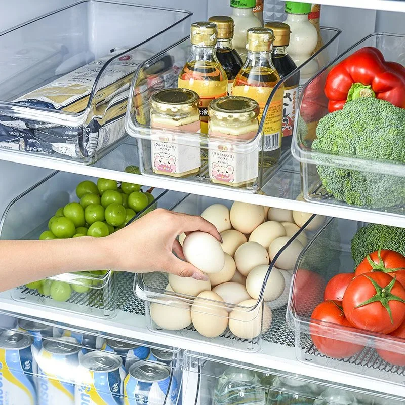 HAKZEON Set di 6 Organizer Frigorifero Trasparenti, Organizer Cucina Dispensa per Frigoriferi Impilabili, Dispensa da, Cucinaarmadietti, ripiani, Bagno