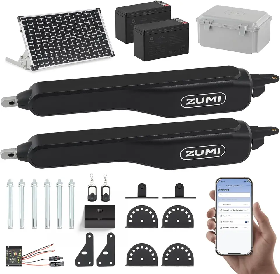 ZUMI Solar Powered Automatic Swing Gate Opener