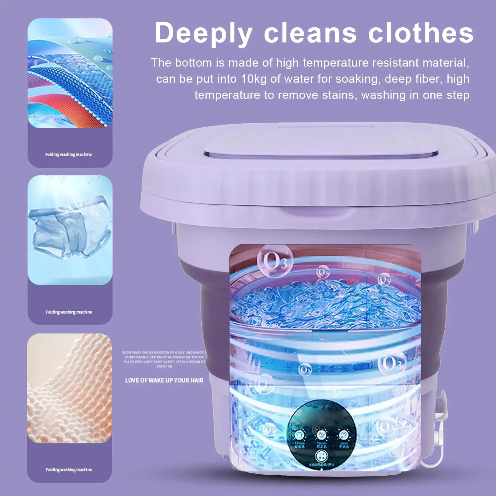 Washing machine 11L Automatic Mini Foldable Bucket Washer with Drainage Pipe for RV Travel Apartment 110 to 240V
