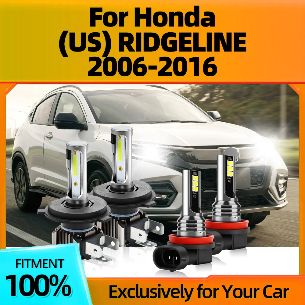 

2/4Pcs LED Headlight White 6000K Auto Fog Lamps For Honda (US) RIDGELINE 2006 2007 2008 2009 2010 2011 2012 2013 2014 2015 2016