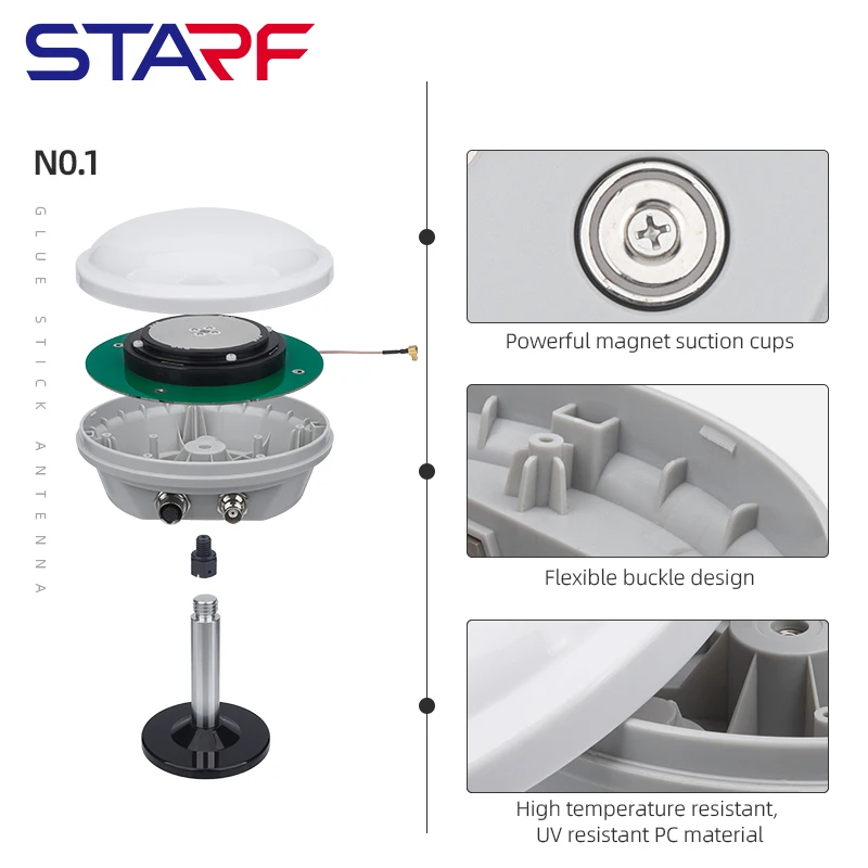 RTK GNSS Case Antenna Agricultural Vehicles IP67 TNC Interface Navigation Receiver Housing GNSS Antenna rtk gnss antenna