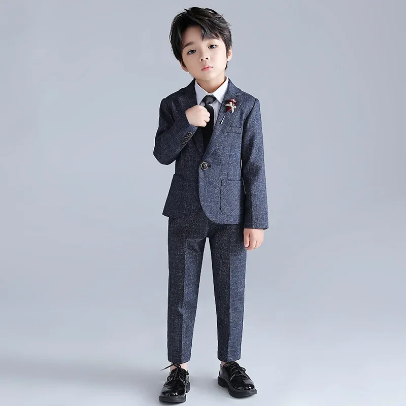 

Children's Small Suit 2023 New Korean Version of The Boys' Stage Costumes Wind Flower Dress Piano Host Costumes Four Seasons