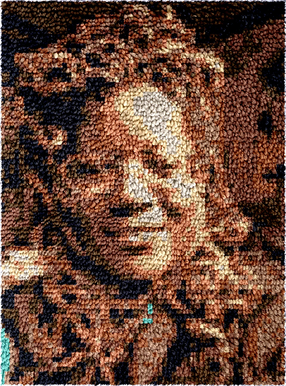 People DT2734 Embroidery Canvas Latch Hook Kits, Unfinished Acrylic Yarn, Embroidery Cushion, Cross Stitch Carpet