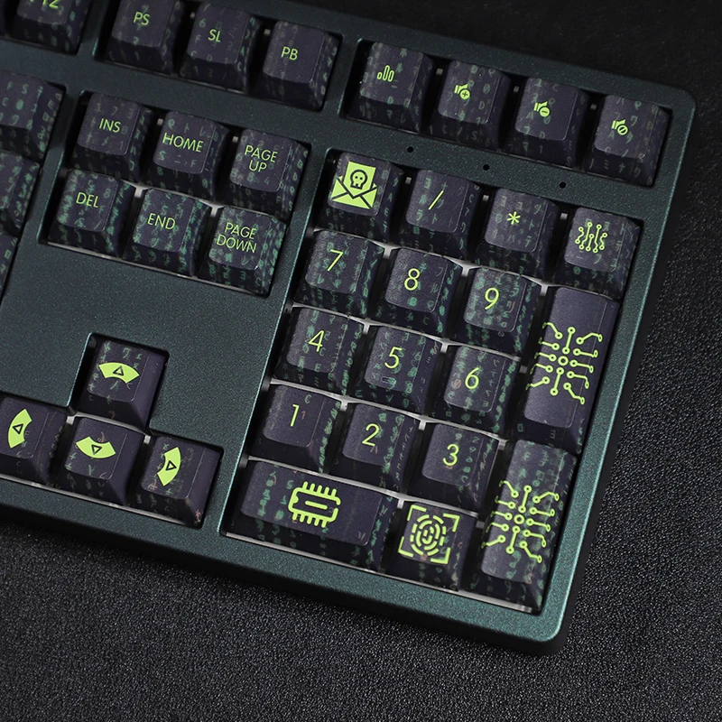 Chave Hacker Tema Pbt Chave Boné Hacker Ficção Científica Dados Cyberpunk Mecânico Teclado Boné 108 - Imagem 4