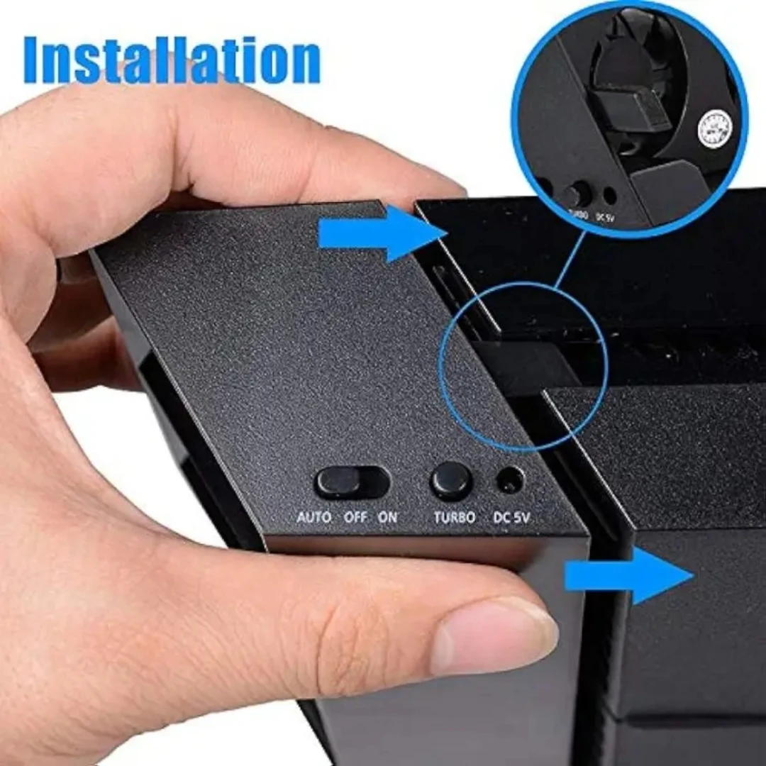Cooling Fan USB External Cooler 5 Fans Turbo Temperature Control Cooling Fans For Playstation 4 Gaming Console
