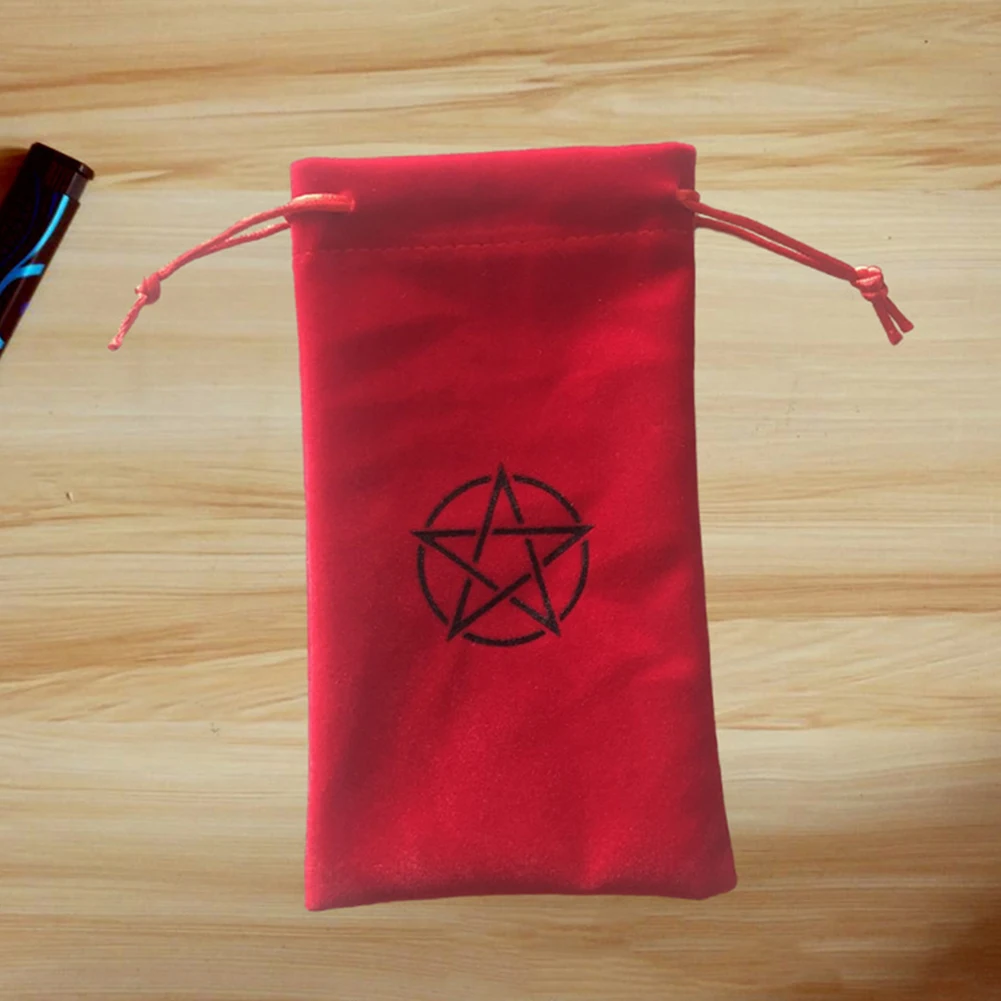 Luxurious Velvet Pentacle Tarot Mat with Bag for Divination and Card Games 50x50cm Elegant Table Cloth