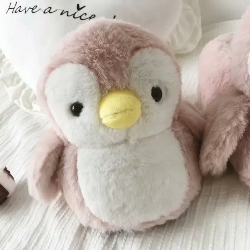 Cute Penguin Winter Fur Warm Home Slippers Filled PP Cotton Penguin Doll Home Slippers Soft Animal Home Slippers 4
