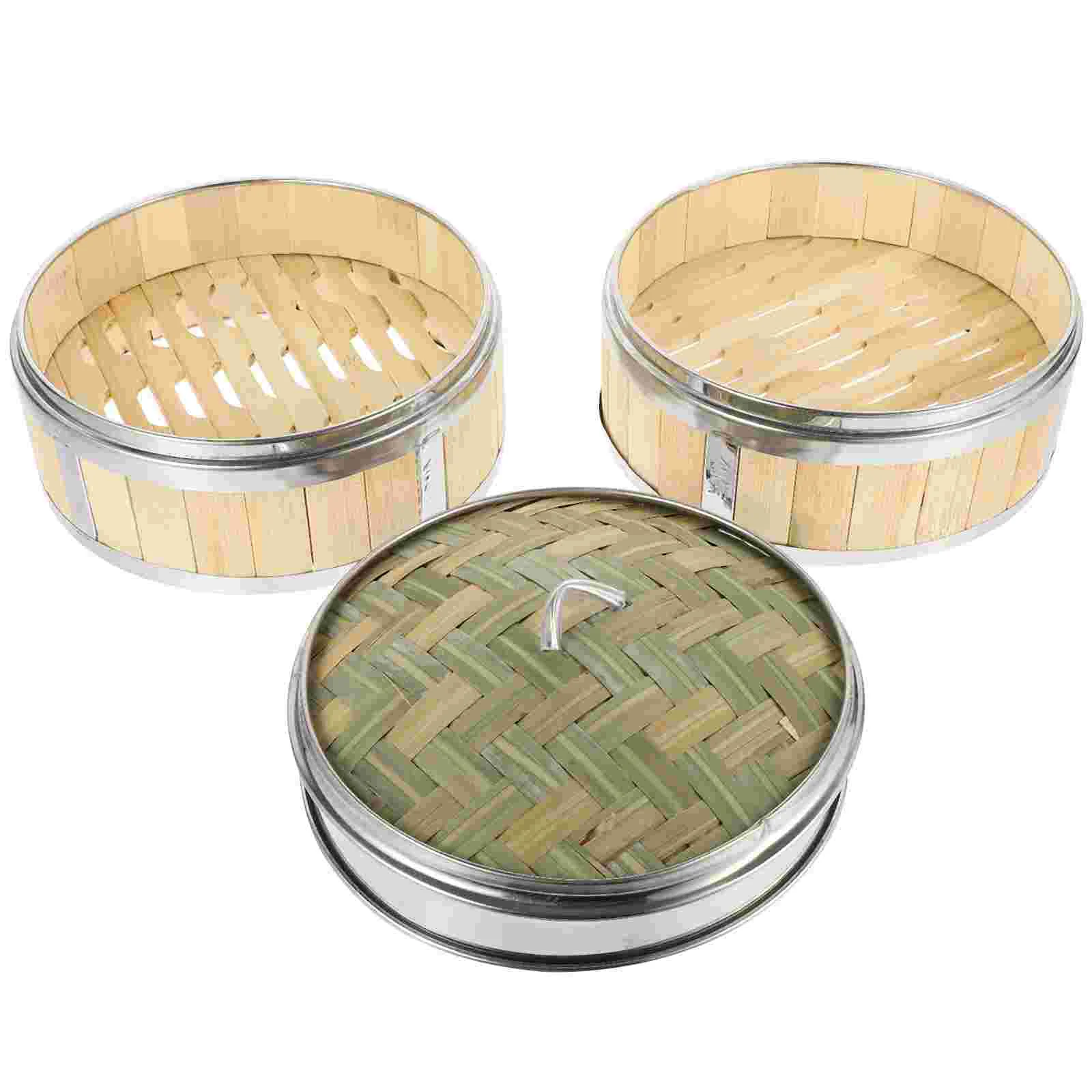 

Bamboo Steamer Basket Chinese Dim Sum Dumpling Baskets Buns Cage Fish Rice Snack Basket Kitchen Cooking Tools Cypress Wooden