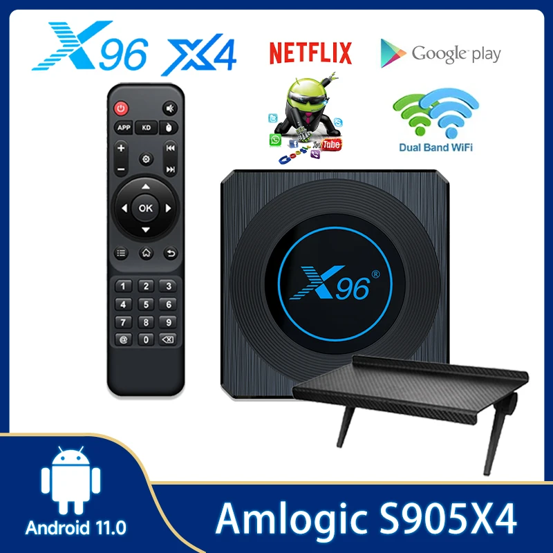 

X96 X4 Amlogic S905X4 Android 11 TV Box 4G64GB/32GB RGB Light TV Box Support AV1 8K Dual Wifi BT4.1 Youtube Set Top Box X96X4