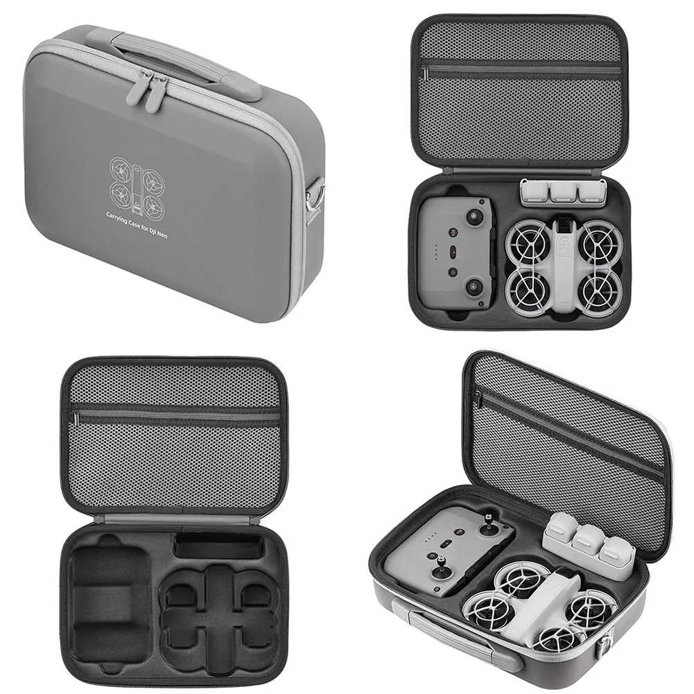Storage Bag Protective Carrying Case PU Leather Drop-resistant Hard Shell Handbag for DJI NEO Drones Controller Accessories