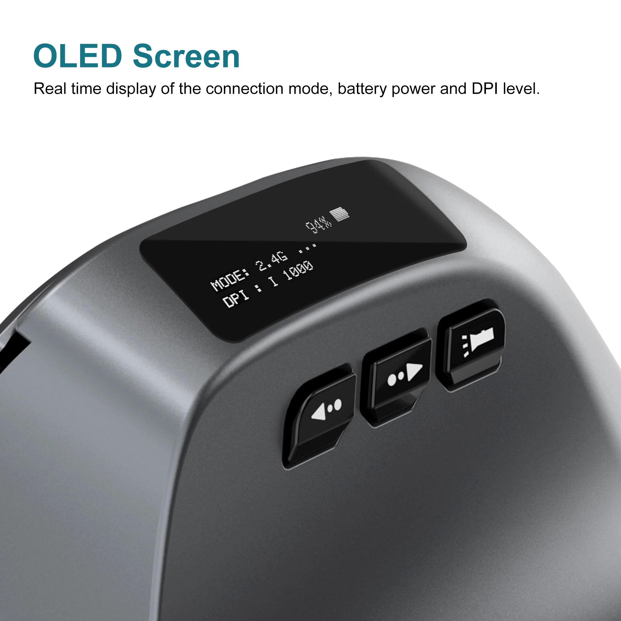 Fio com Tela OLED RGB USB Mouse