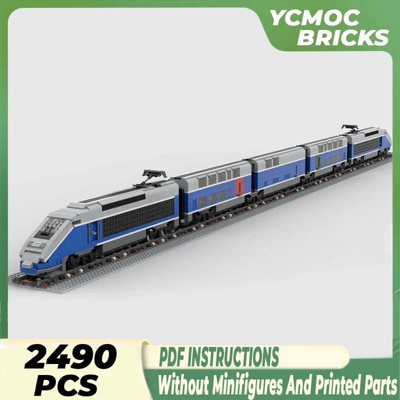 

Moc Building Bricks Car Model French Double Flat Train Grand Vitesse Technology Blocks Gifts Christmas Toys DIY Sets Assembly