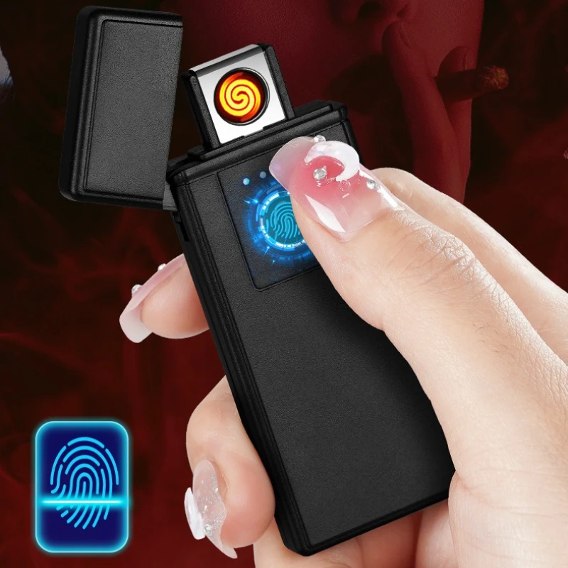 Personalized Thin Charging USB Touch Sensing Lighter, Double-sided Ignition Compact and Convenient Cigarette Lighter