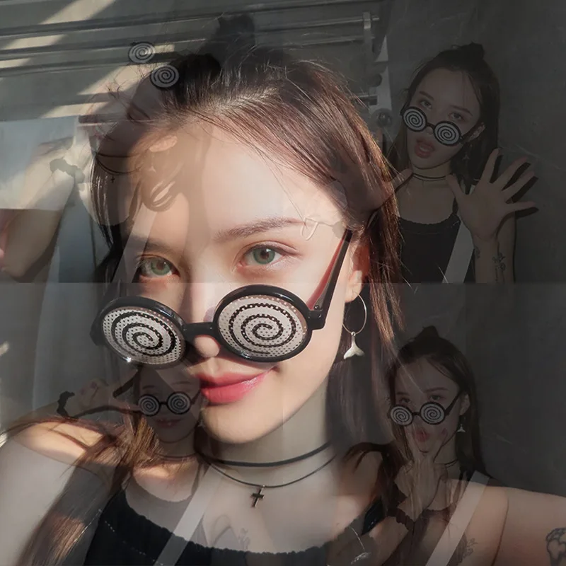 2021NewCosplayGlassesVertigoPatternFunnyDecorativeGlassesAnime