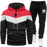 Automne hiver impression hommes sport costume mode hommes/femmes sport à capuche + pantalon deux pièces costume rue hommes costume décontracté 4