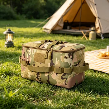 Borsa Portaoggetti Pieghevole Portatile per Campeggio, Picnic e Pesca, Organizer per Attrezzatura da Esterno