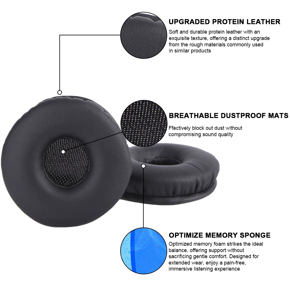 1 Pair Replacement Earmuffs Noise Isolation Memory Foam Headset Ear Cushions Ear Cups Cover for Jabra Biz 2300 USB MS Headphones