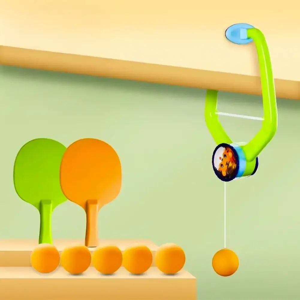 Table Tennis Trainer Indoor Hanging Portable Set Kids Pingpong Game With Paddles Balls