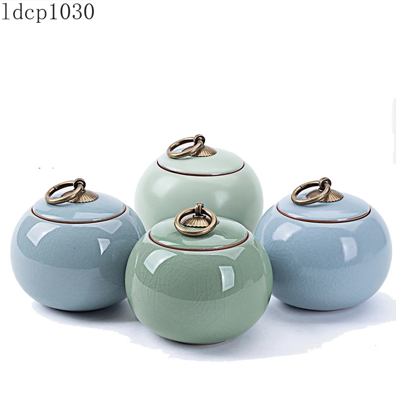 Tea Sealed Storage Jar With Lid Copper Buckle Jar Household Storage Box Living Room Coffee Table