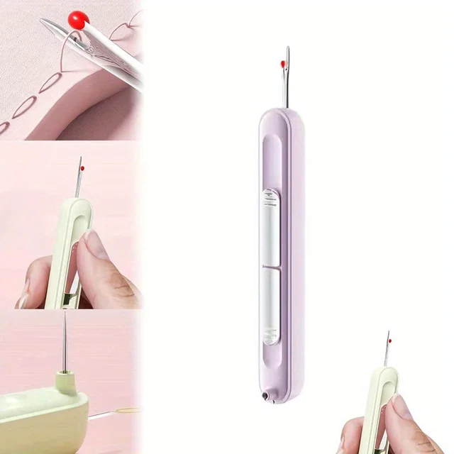 2in1 Hand Sewing Needle Threader and Seam Ripper Easy Threading and Stitch Removal Tool for Seniors Durable Sewing Accessory 3