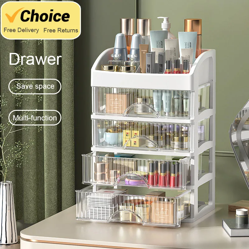 Makeup Storage Box Desktop Storage Box Multi-layer Cosmetics organizer Drawer Jewelry Box Makeup organizer Multi-functional Plastic Storage Cabinet