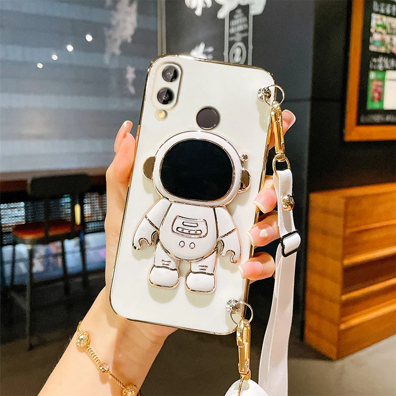 Astronaut Crossbody Lanyard Phone Holder Case with Stand and Back Cover
