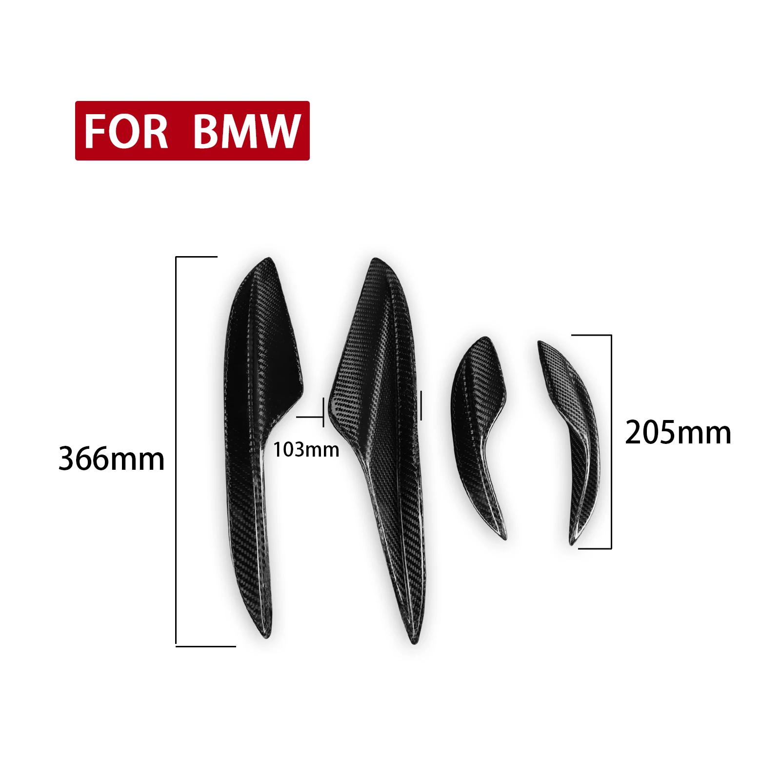 For BMW E92 Front Bumper Air Knife Four-Piece Set Dry Carbon Fiber Automobile Exterior Decoration Refit Accessories