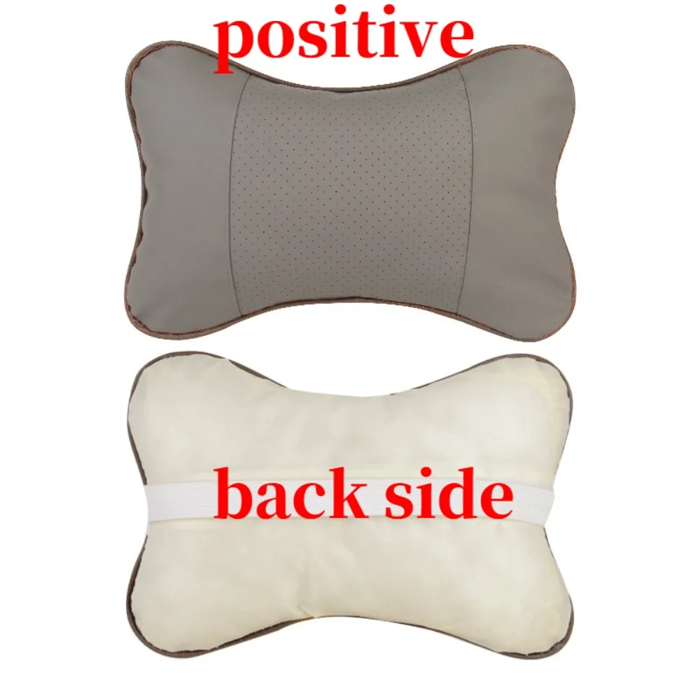 Premium PU Leather Car Neck Pillow for Head Pain Relief - Filled with Soft Fiber