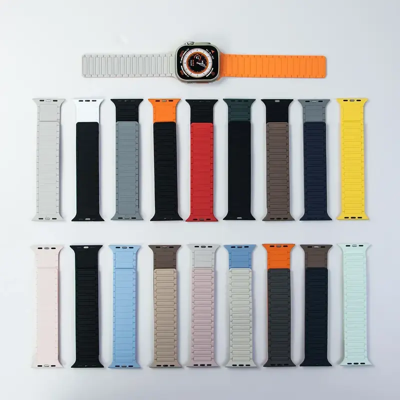 Magnetic Silicone Band for Apple Watch Ultra 3 2 49mm 46mm 42mm 45mm 44mm 40 41mm Strap IWatch Series 11 10 9 8 7 6 SE Bracelet - Image 6